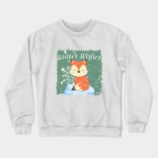 GREEN WINTER WISHES FOX Crewneck Sweatshirt